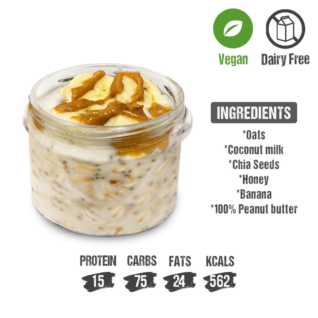Overnight Oat meal Banana Peanut butter